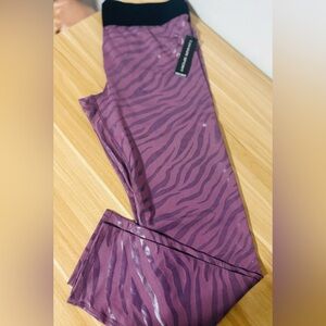 Tahari Purple Zebra Print Leggings